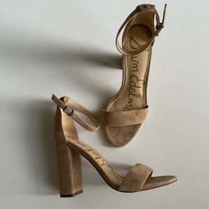 Sam Edelman Yaro Ankle Strap Oatmeal Sandal Heels
